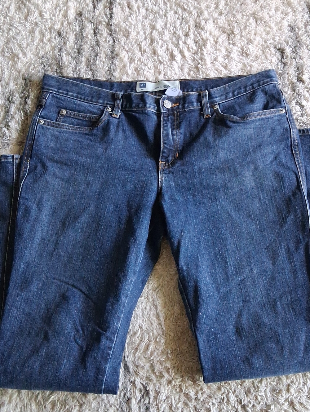 GAP Women’s Straight Leg Dark Blue Denim Jeans Low Rise 14